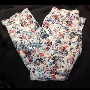 Floral Print Skinny Jeans 9 Pants Teen